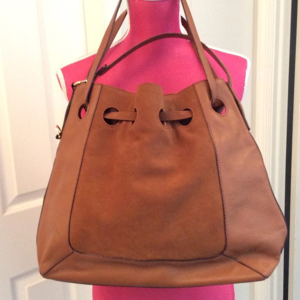 Isaac Mizrahi suede and leather bag